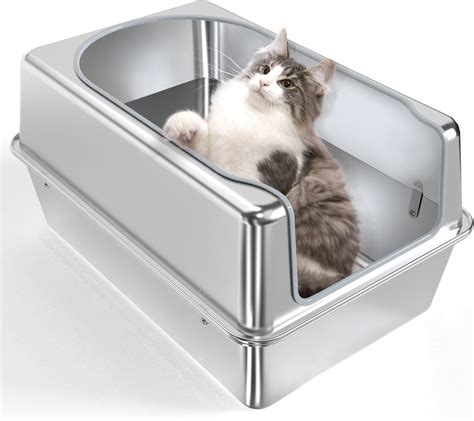 stainless steel litter box pros and cons|are stainless steel litter boxes better.